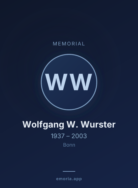 Memorial portrait of Wolfgang W. Wurster