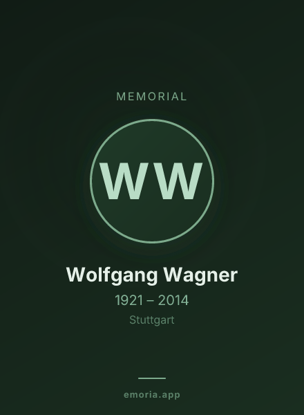 Memorial portrait of Wolfgang Wagner