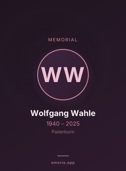 Memorial portrait of Wolfgang Wahle