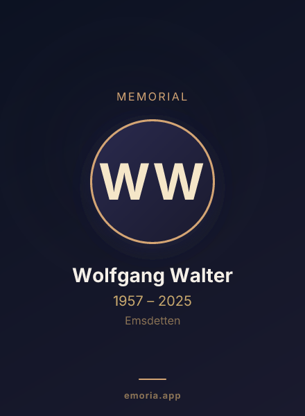 Memorial portrait of Wolfgang Walter
