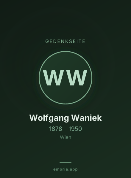 Gedenkportrait von Wolfgang Waniek