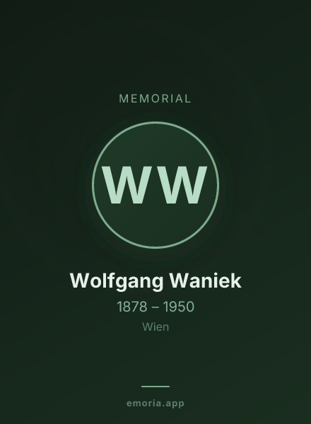 Memorial portrait of Wolfgang Waniek