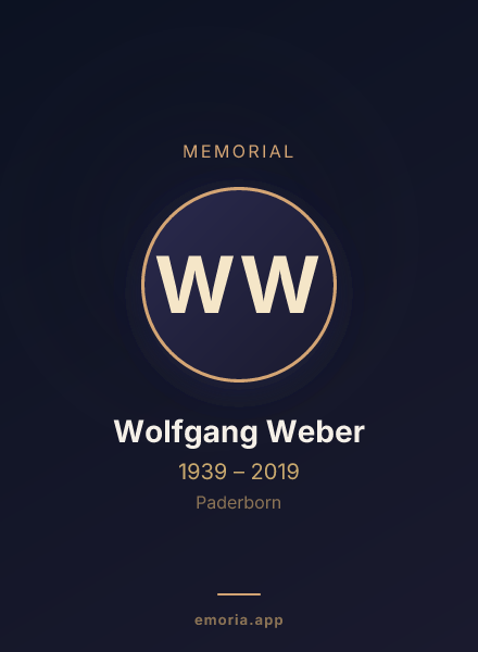 Memorial portrait of Wolfgang Weber