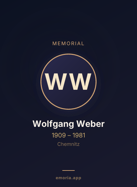Memorial portrait of Wolfgang Weber