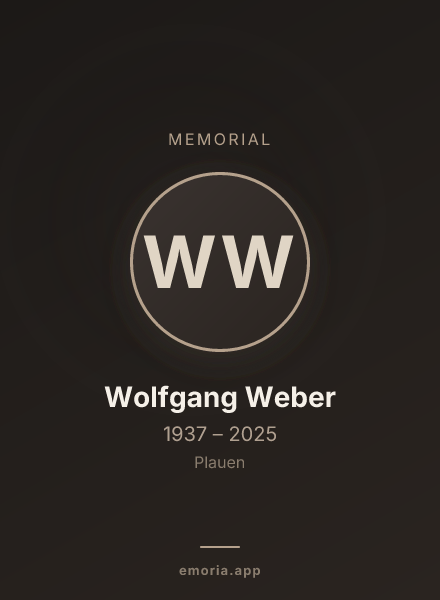 Memorial portrait of Wolfgang Weber