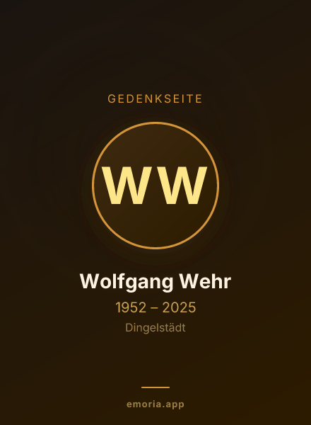 Gedenkportrait von Wolfgang Wehr