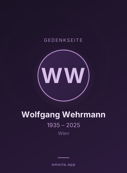 Gedenkportrait von Wolfgang Wehrmann