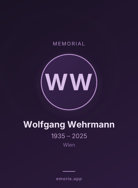 Memorial portrait of Wolfgang Wehrmann