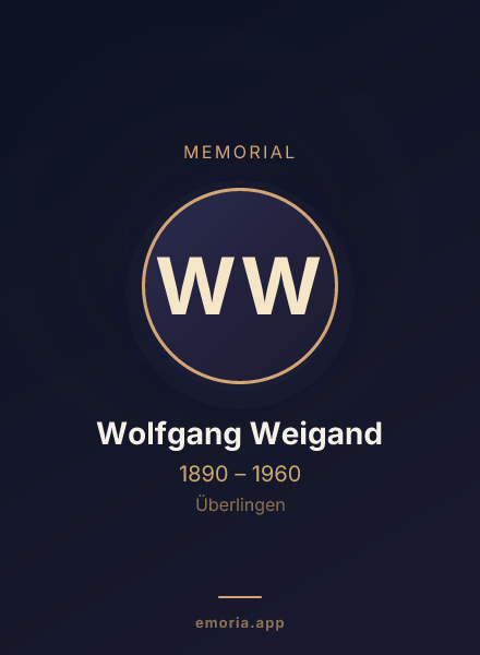 Memorial portrait of Wolfgang Weigand