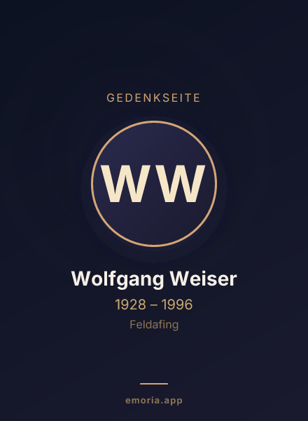 Gedenkportrait von Wolfgang Weiser