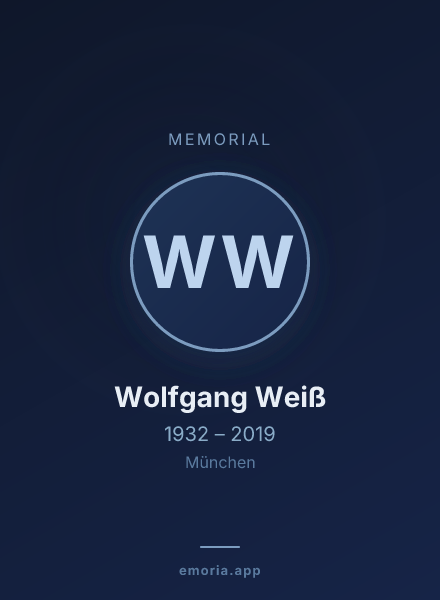 Memorial portrait of Wolfgang Weiß