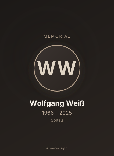 Memorial portrait of Wolfgang Weiß