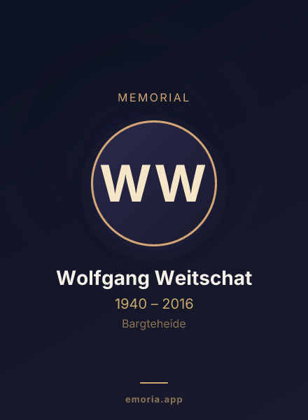 Memorial portrait of Wolfgang Weitschat