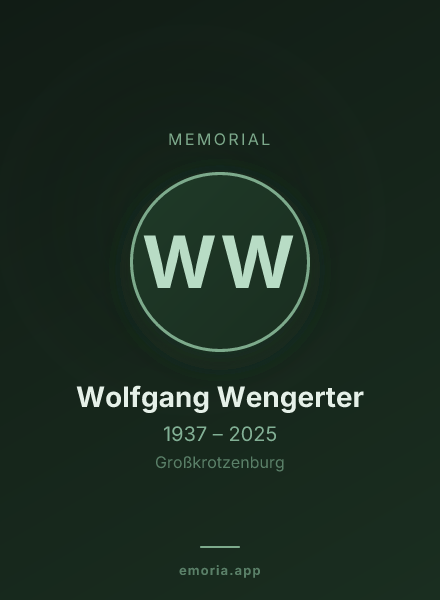 Memorial portrait of Wolfgang Wengerter