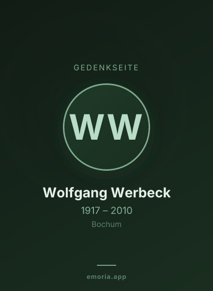 Gedenkportrait von Wolfgang Werbeck