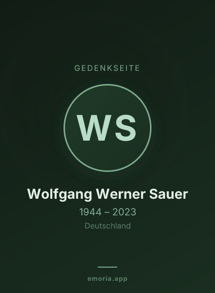 Gedenkportrait von Wolfgang Werner Sauer