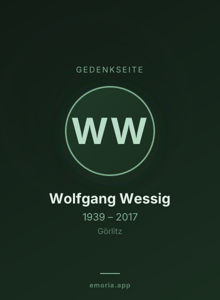 Gedenkportrait von Wolfgang Wessig