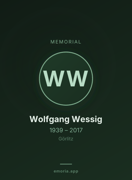 Memorial portrait of Wolfgang Wessig