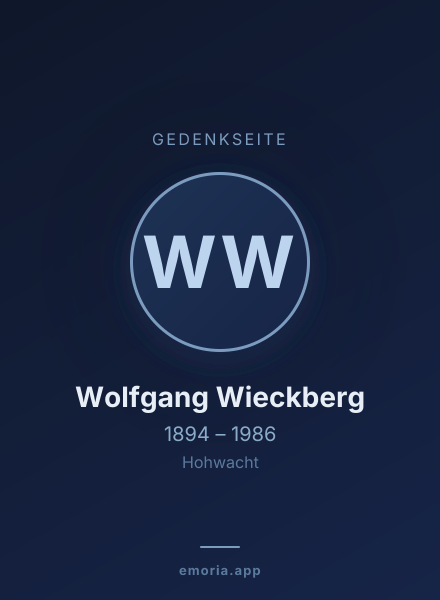 Gedenkportrait von Wolfgang Wieckberg