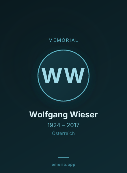 Memorial portrait of Wolfgang Wieser
