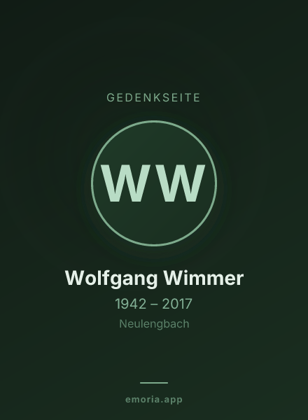Gedenkportrait von Wolfgang Wimmer
