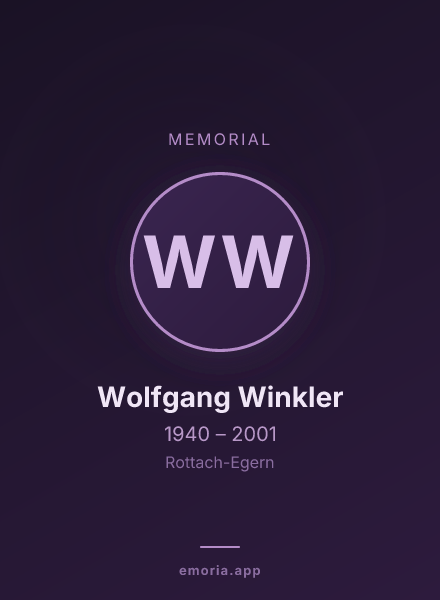 Memorial portrait of Wolfgang Winkler