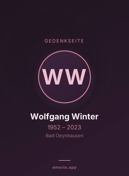 Gedenkportrait von Wolfgang Winter