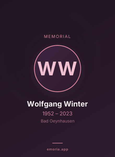 Memorial portrait of Wolfgang Winter