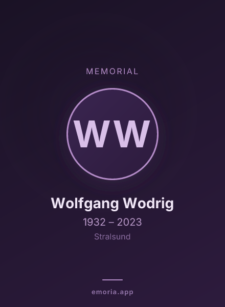 Memorial portrait of Wolfgang Wodrig