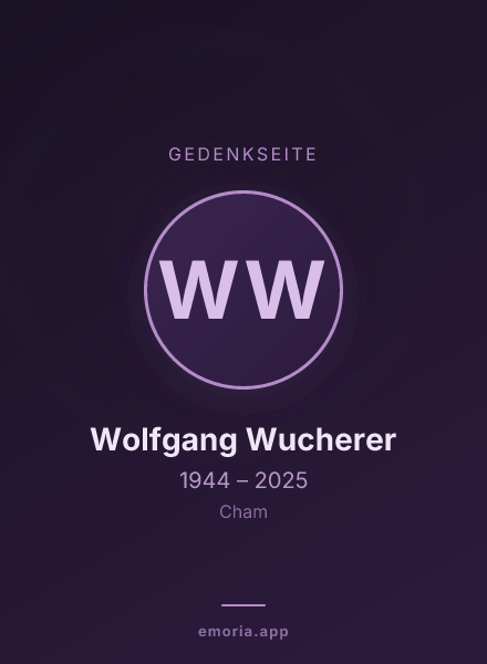 Gedenkportrait von Wolfgang Wucherer