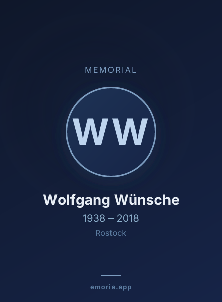Memorial portrait of Wolfgang Wünsche