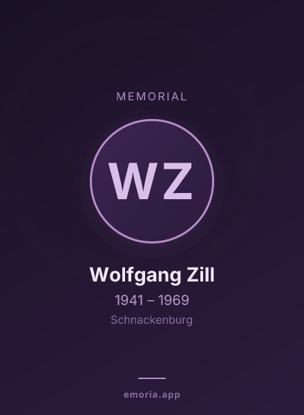 Memorial portrait of Wolfgang Zill