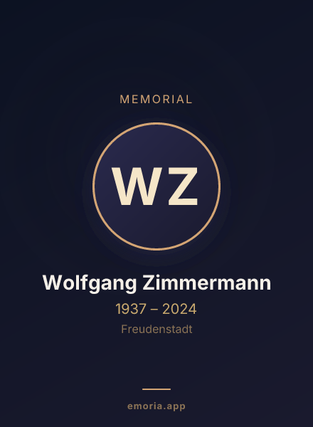 Memorial portrait of Wolfgang Zimmermann