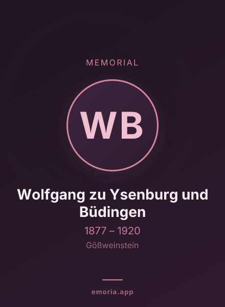 Memorial portrait of Wolfgang zu Ysenburg und Büdingen