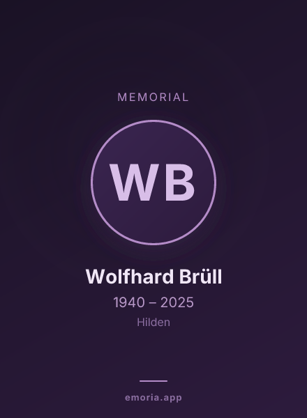 Memorial portrait of Wolfhard Brüll
