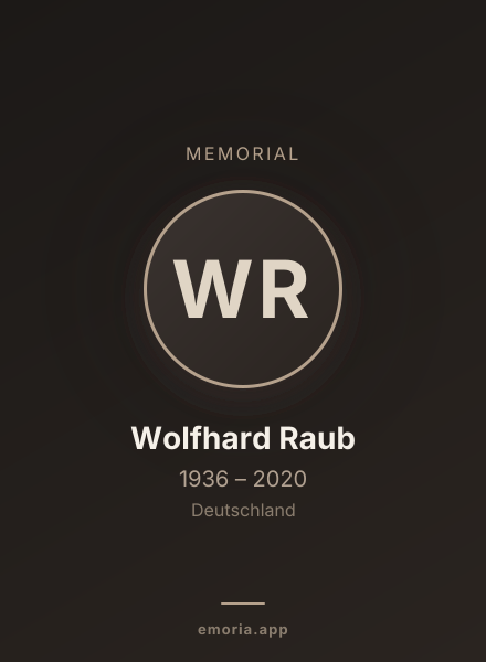 Memorial portrait of Wolfhard Raub