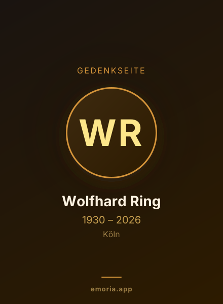 Gedenkportrait von Wolfhard Ring
