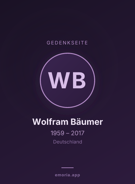 Gedenkportrait von Wolfram Bäumer