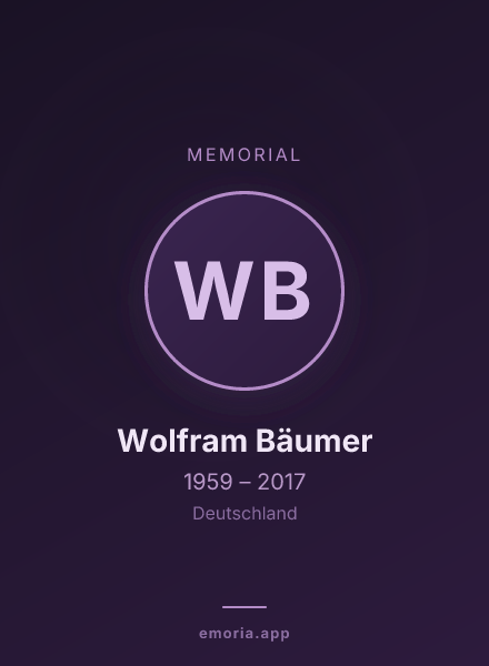 Memorial portrait of Wolfram Bäumer