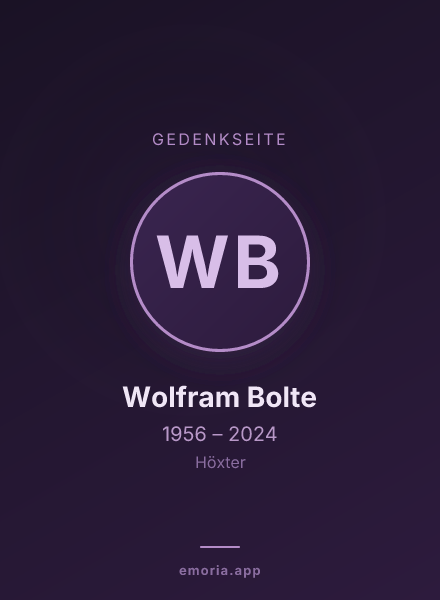 Gedenkportrait von Wolfram Bolte
