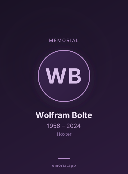 Memorial portrait of Wolfram Bolte
