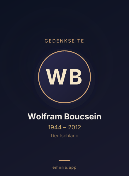 Gedenkportrait von Wolfram Boucsein