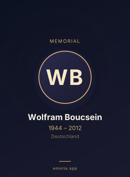 Memorial portrait of Wolfram Boucsein