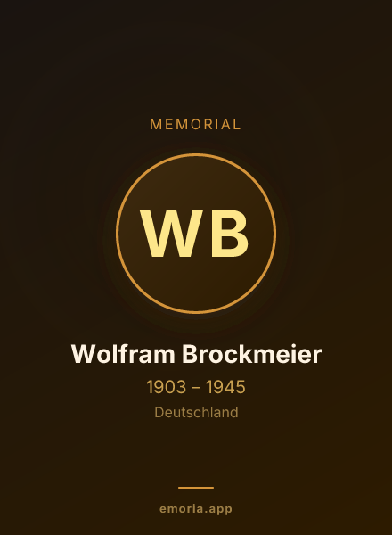 Memorial portrait of Wolfram Brockmeier