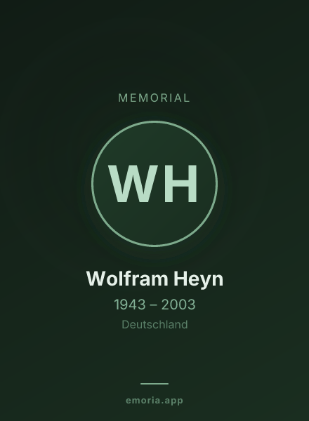 Memorial portrait of Wolfram Heyn