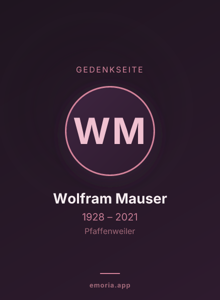 Gedenkportrait von Wolfram Mauser