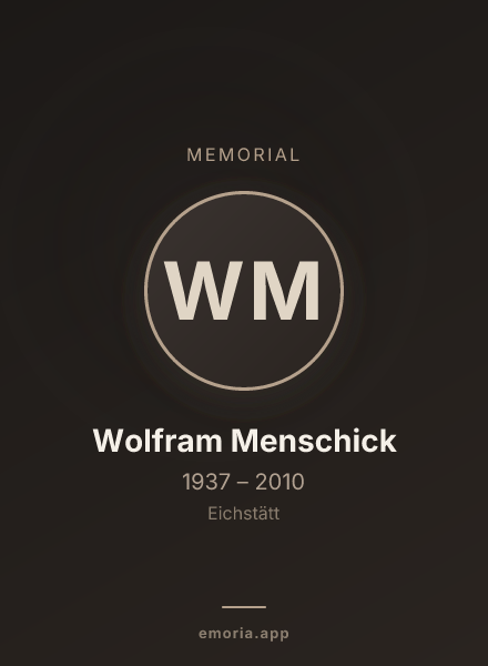 Memorial portrait of Wolfram Menschick