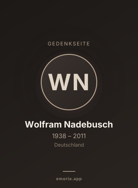 Gedenkportrait von Wolfram Nadebusch