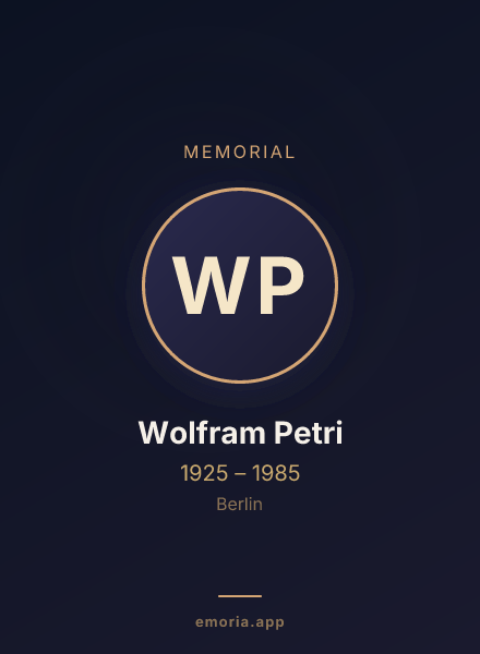 Memorial portrait of Wolfram Petri