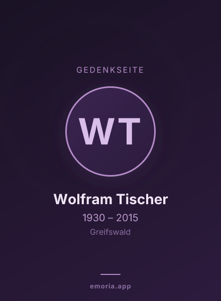 Gedenkportrait von Wolfram Tischer